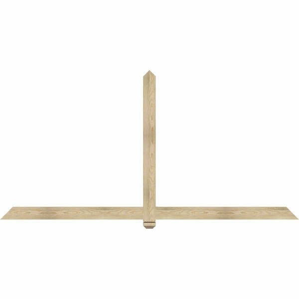 Ekena Millwork Eugene Rough Sawn Timber Gable Bracket, Douglas Fir, 96"W x 48"H x 2"D x 4"F, 12/12 Pitch GBW096X48X0204EUG00RDF - main